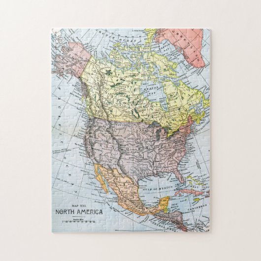 KARTE: NORDAMERIKA, 1890 PUZZLE (Vertikal)