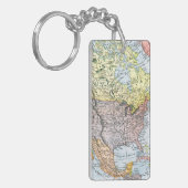 KARTE: NORDAMERIKA, 1890 SCHLÜSSELANHÄNGER (Vorderseite links)