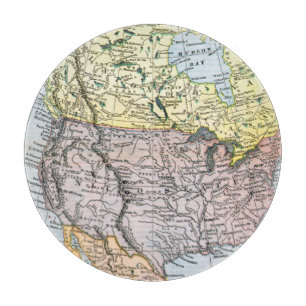 KARTE: NORDAMERIKA, 1890 SCHNEIDEBRETT