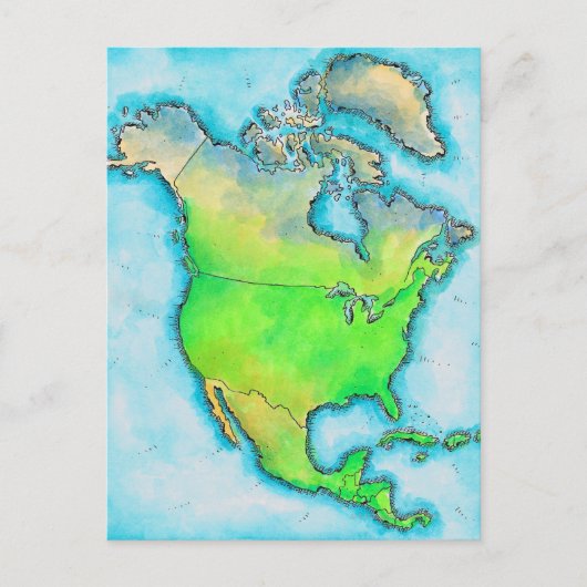 Karte Nordamerikas (Vorderseite)