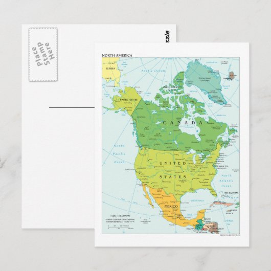 Karte Nordamerikas (Vorne/Hinten)
