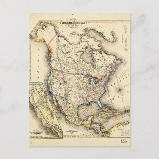 Karte Nordamerikas (1850) (Vorderseite)