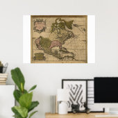 Karte Nordamerikas datiert 1694 Poster (Heimbüro)