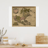 Karte Nordamerikas datiert 1694 Poster (Küche)