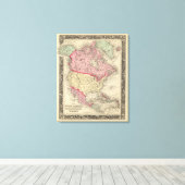 Karte Nordamerikas Leinwanddruck (Insitu (Holzboden))