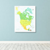 Karte Nordamerikas Leinwanddruck (Insitu (Holzboden))