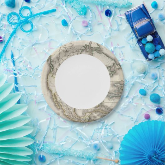 Karte Nordamerikas Pappteller (Party)