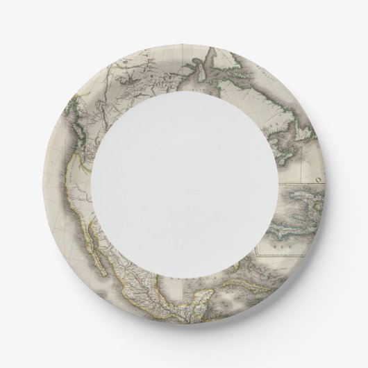 Karte Nordamerikas Pappteller (Vorderseite)