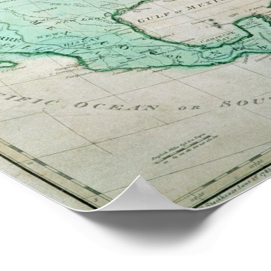 Karte Nordamerikas Poster (Ecke)