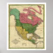 Karte Nordamerikas von D.H. Vance 1826 Poster (Vorne)