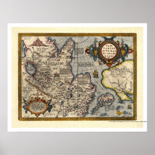 Karte Nordasiens von Abraham Ortelius 1603 Poster