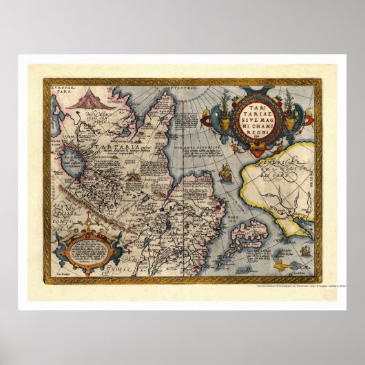 Karte Nordasiens von Abraham Ortelius 1603 Poster (Vorne)
