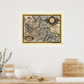 Karte Nordasiens von Abraham Ortelius 1603 Poster (Küche)