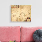 Karte Nordeuropas Leinwanddruck (Insitu (Wohnzimmer))