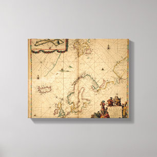 Karte Nordeuropas Leinwanddruck