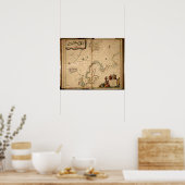 Karte Nordeuropas Poster (Küche)