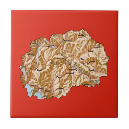 Karte Nordmakedonien Fliese (Vorderseite)
