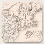 Karte: Nordost-USA Untersetzer (Vorderseite)