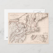 Karte: Nordosten der USA Postkarte (Vorne/Hinten)