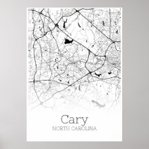 Karte - North Carolina - City Map Poster