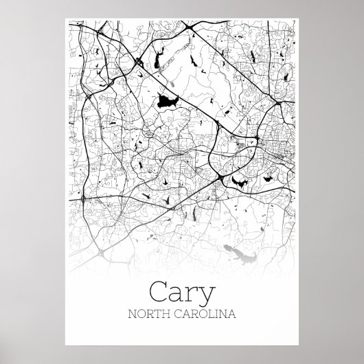 Karte - North Carolina - City Map Poster (Vorne)