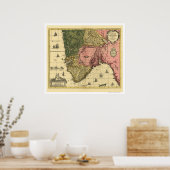 Karte Norwegens von Jan Jansson 1650 Poster (Küche)