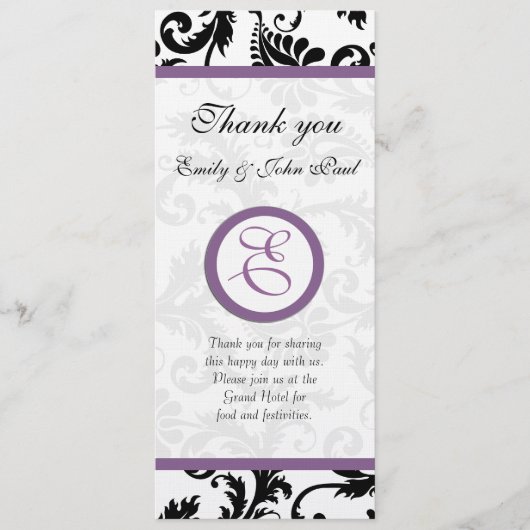 Karte Nr. 2 des Hochzeitsprogramms (Vorderseite)