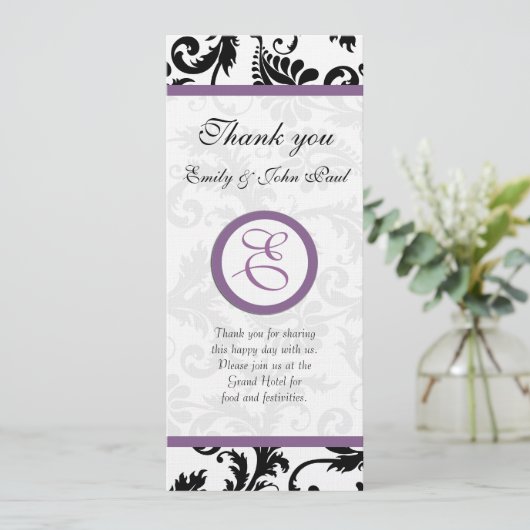 Karte Nr. 2 des Hochzeitsprogramms (Stehend Vorderseite)