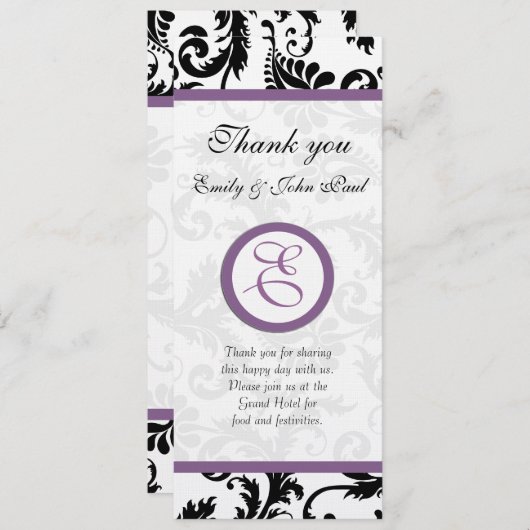 Karte Nr. 2 des Hochzeitsprogramms (Vorne/Hinten)