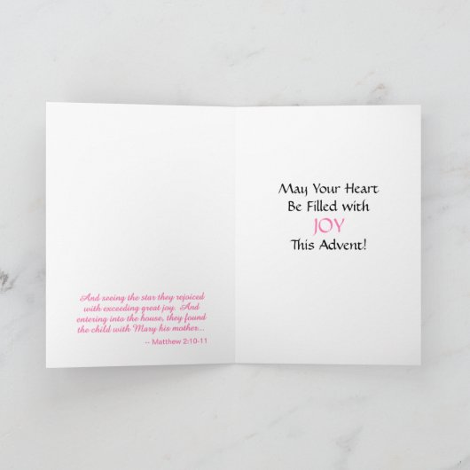Karte Nr. 3 von 4 für Advent (Dritte Woche: JOY) (Innenseite)