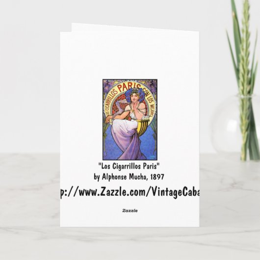 Karte oder Einladung: Mucha Kunst Nouveau (Rückseite)