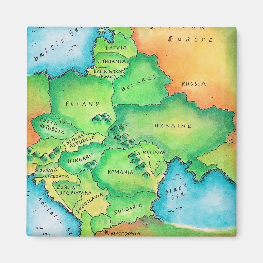 Karte Osteuropas Magnet (Vorne)