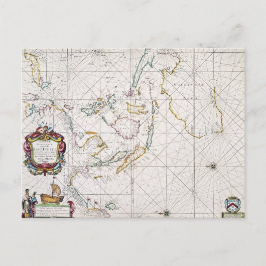 KARTE: OSTINDIEN, 1670 POSTKARTE (Vorderseite)