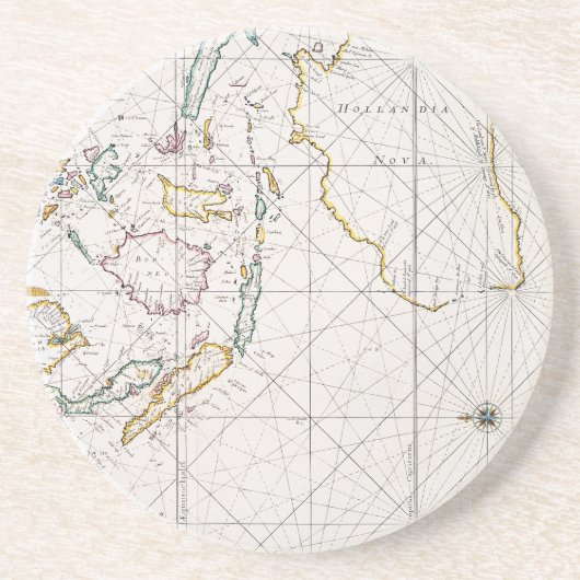 KARTE: OSTinseln, 1670 Getränkeuntersetzer (Vorne)