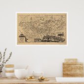 Karte Palästina von Tilemann Stella 1600 Poster (Küche)