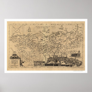 Karte Palästina von Tilemann Stella 1600 Poster