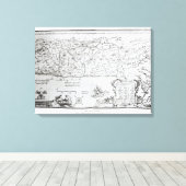 Karte Palästinas, aus einem Pessach Haggada Leinwanddruck (Insitu (Holzboden))