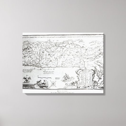 Karte Palästinas, aus einem Pessach Haggada Leinwanddruck (Vorderseite)