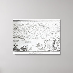 Karte Palästinas, aus einem Pessach Haggada Leinwanddruck