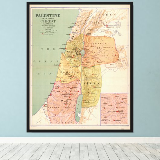 Karte Palästinas in der Zeit Christi (bis 70 n. Ch Leinwanddruck (Insitu (Holzboden))