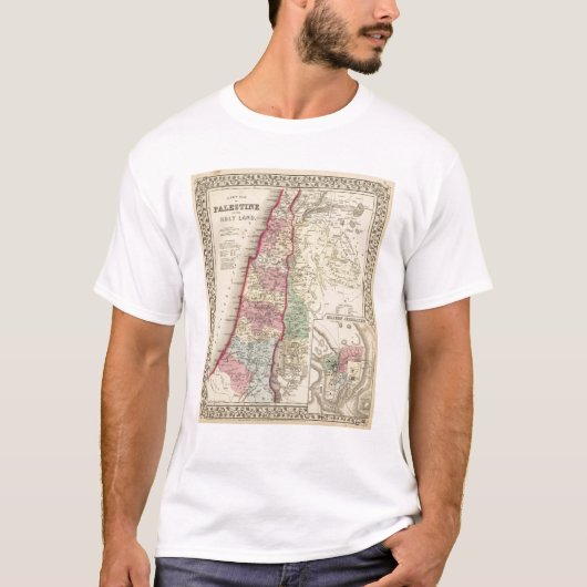 Karte Palästinas, Jerusalem durch Mitchell T-Shirt (Vorderseite)