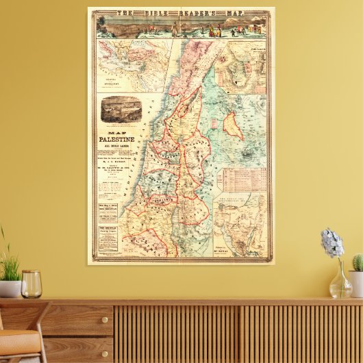 Karte Palästinas und aller Bibelgebiete Leinwanddruck (Insitu (Wohnzimmer))