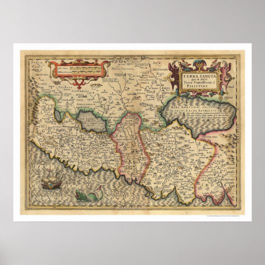 Karte Palästinas und seiner Umgebung 1710 Poster (Vorne)