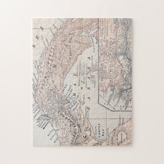 KARTE: PANAMA, 1907 PUZZLE (Vertikal)