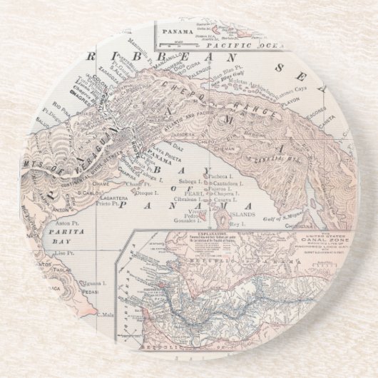 KARTE: PANAMA, 1907 UNTERSETZER (Vorne)