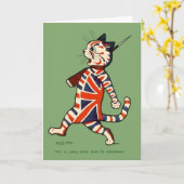 Karte: Patriotische Katze Karte (Gelbe Blume)