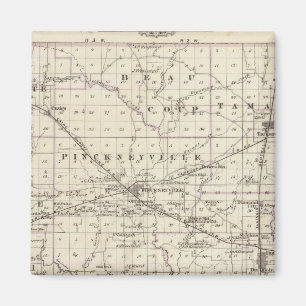 Karte Perry Landkreis, Nashville und Carmi Magnet