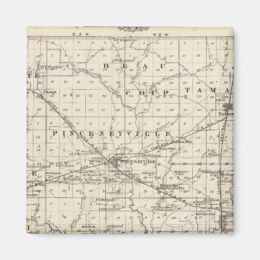 Karte Perry Landkreis, Nashville und Carmi Magnet (Vorne)