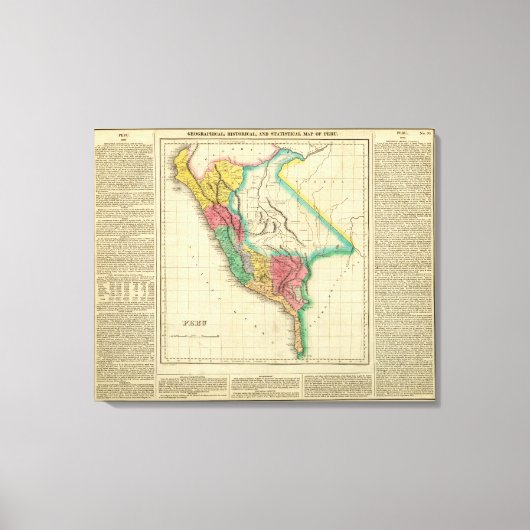 Karte Perus Leinwanddruck (Vorderseite)