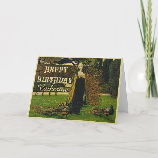 Karte Pfau-Damen-Geburtstag (Vorderseite)